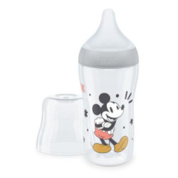 Biberon Pp Silicona Nuk Perfect Match Flujo M 1 Unidad 260 Ml Mickey Color Gris