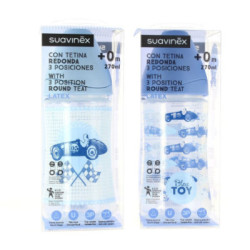 Suavinex Biberón B. Ancha T 3 Pos. Látex Azul 270Ml.