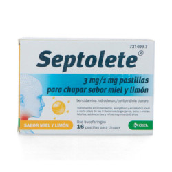 Septolete 3 mg/1 mg 16 pastillas para chupar sabor miel y limon