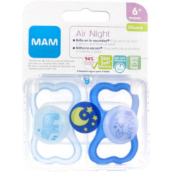 Chupete Silicona Mam Air Night A 6+ M Pack Doble