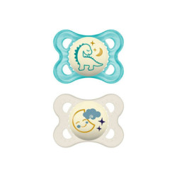 Chupete Mam Silicona 0-6M 2Uds Night